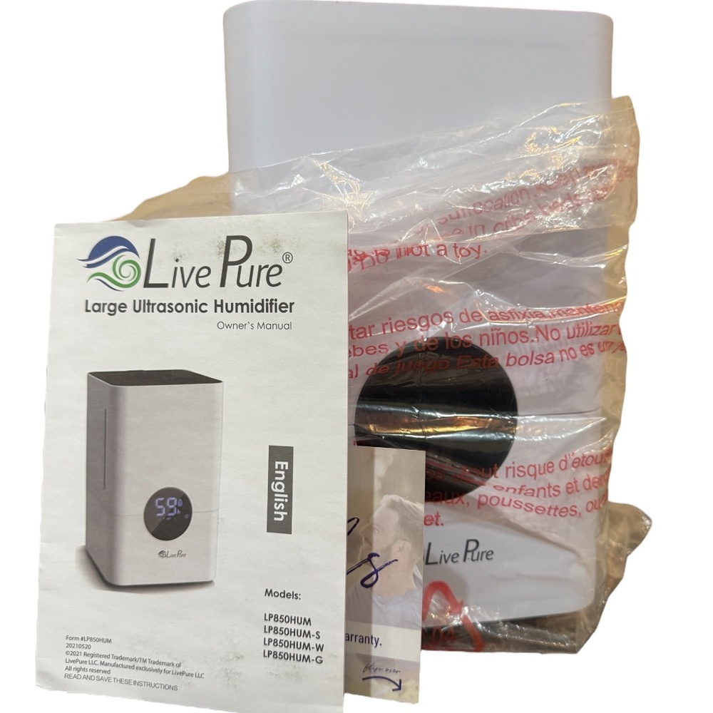 Live Pure Large Ultrasonic Humidifier MODEL: LP850HUM